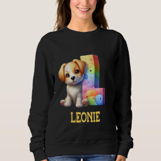 Sweatshirt Lettre Chiens mignons Leonie Nom Chien arc-en-ciel