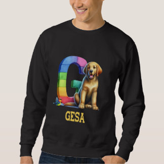 Sweatshirt Lettre Chiens mignons Nom Gesa Chien arc-en-ciel