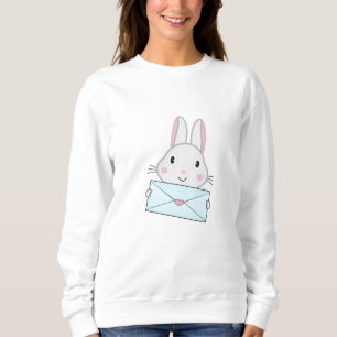 Sweatshirt LETTRE D'AMOUR Mignonne et adorable Rabbit tenant