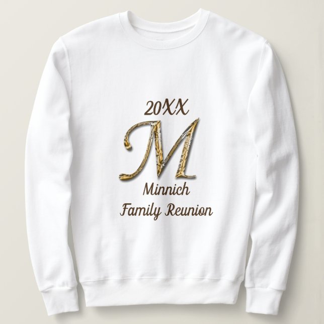 Sweatshirt Lettre d'or de Réunion familiale M Monogram Keepsa (Design devant)