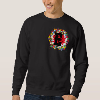 Sweatshirt Lettre E initiale Sensibilisation sur l'autisme pe