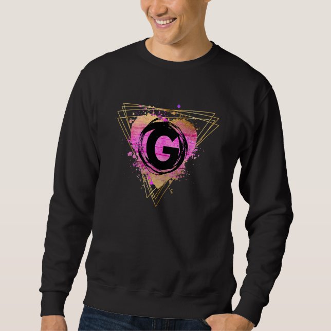 SWEATSHIRT LETTRE G MONOGRAPHIQUE INITIALE PERSONNALISÉE DÉCO (Devant)