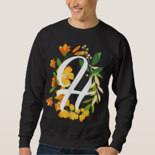 Sweatshirt Lettre H Majuscule Alphabet Fleurs Monogramme Init