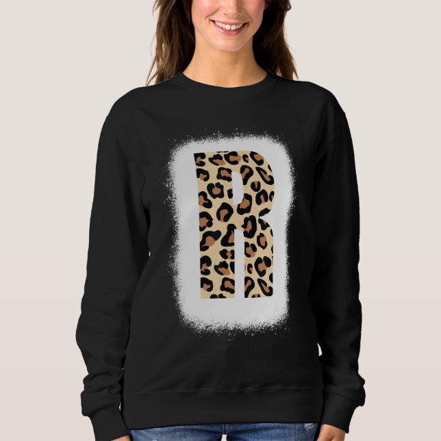 Sweatshirt Lettre imprimable R Lettre initiale R Leopard B (Devant)