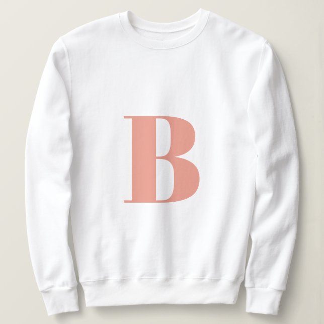 Sweatshirt Lettre initiale | Monogramme Moderne Peach Design (Design devant)