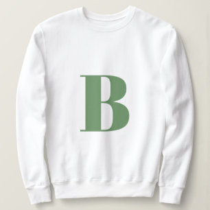 Sweatshirt Lettre initiale Monogramme Moderne Tendance Sage