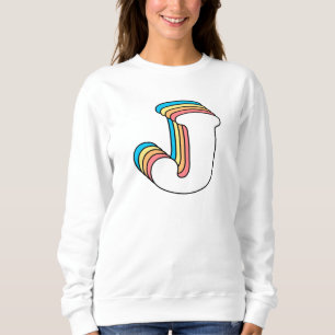 Sweatshirt Lettre J initiale Nom Cute Alphabet arc-en-ciel