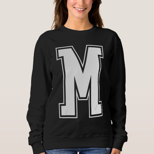 Sweatshirt Lettre M Majuscule Alphabet Initial Cheerleading M (Devant)