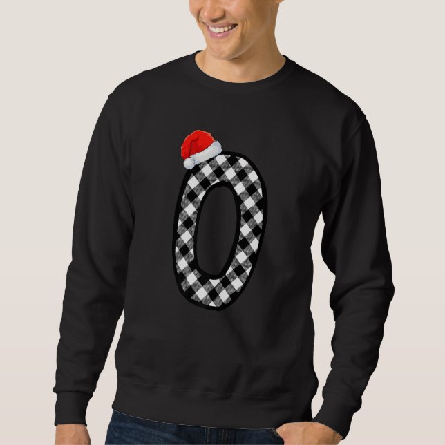Sweatshirt LETTRE MAJUSCULE PLAÉE O Père Noël MONogramme Noël (Devant)