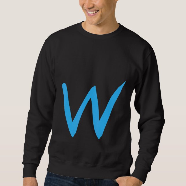 Sweatshirt Lettre manuscrite alphabétique W (Devant)