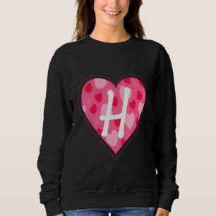 Sweatshirt Lettre Monogramme initiale mignonne H Motif cardia