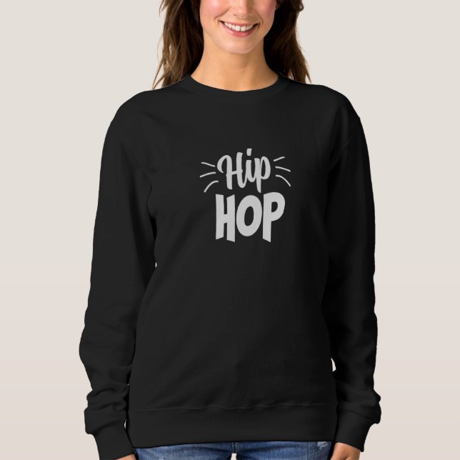 Sweatshirt Lettre simple Bunny Hip hop de Pâques Imprimer (Devant)
