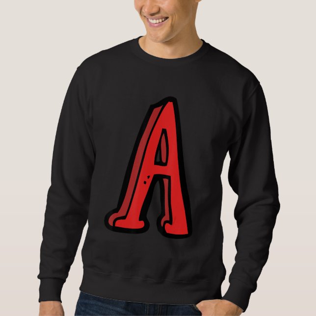 Sweatshirt Lettre typographique A - Lettre alphabet (Devant)