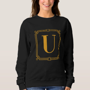Sweatshirt Lettre U Monogramme Alphabet U Initiale Géométriqu