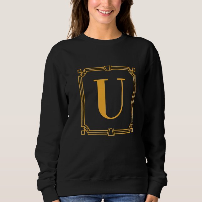 Sweatshirt Lettre U Monogramme Alphabet U Initiale Géométriqu (Devant)