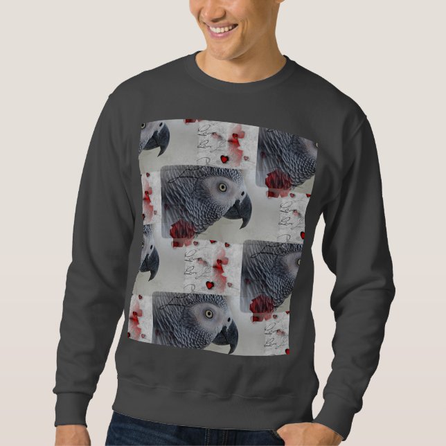 Sweatshirt Lettres d'amour de gris africain (Devant)