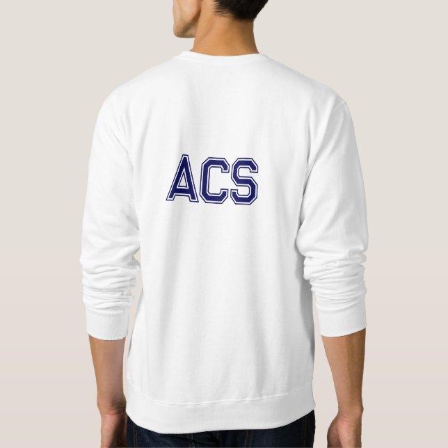 Sweatshirt Lettres de sport d'école bleu marine et blanc (Dos)