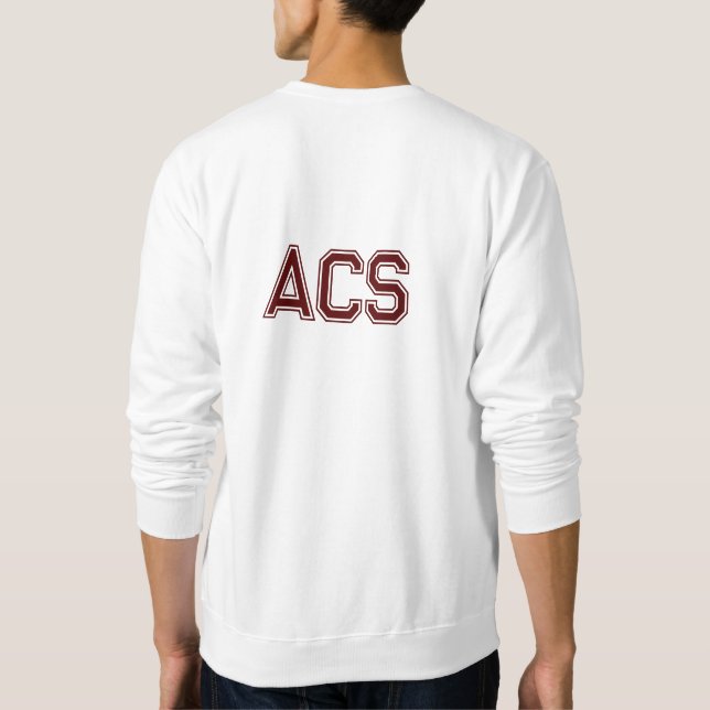 Sweatshirt Lettres de sport d'école Marron et Blanc (Dos)