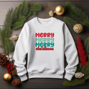 Sweatshirt Lettres Gras de Noël Très Joyeuses