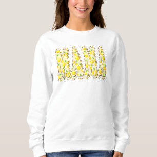 Sweatshirt Lettres gribouillées jaune citron vif Maman