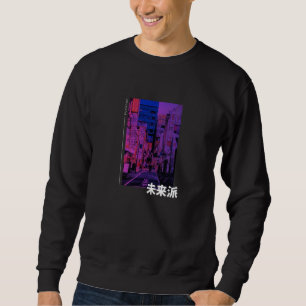 Sweatshirt Lettres japonaises Futuriste Vaporwave Kanji
