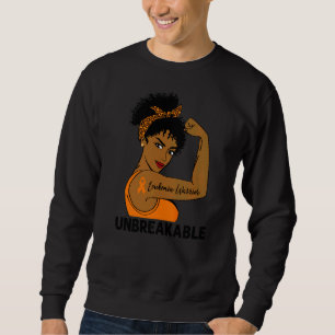 Sweatshirt Leucémie Guerrière Forte Noire Femmes Incassable A