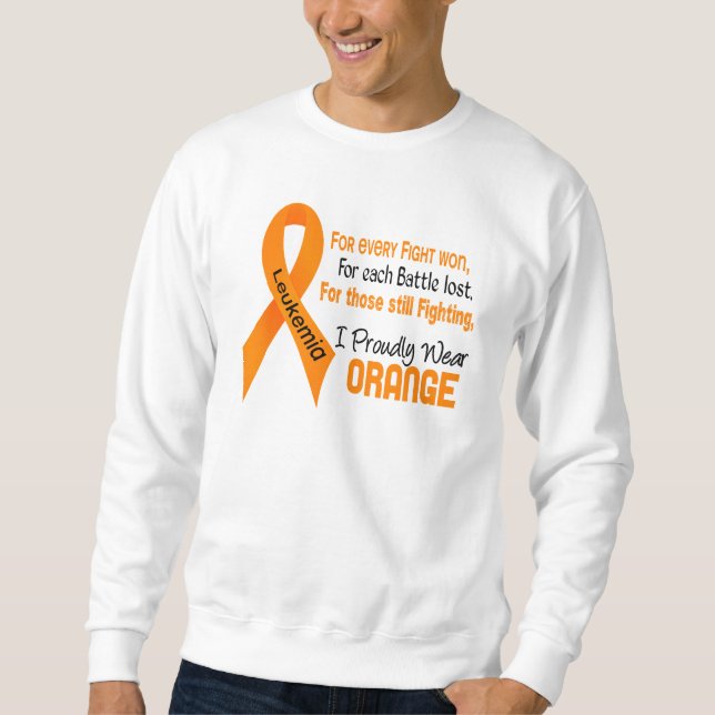 Sweatshirt Leucémie Je Porte Fièrement Orange (Devant)