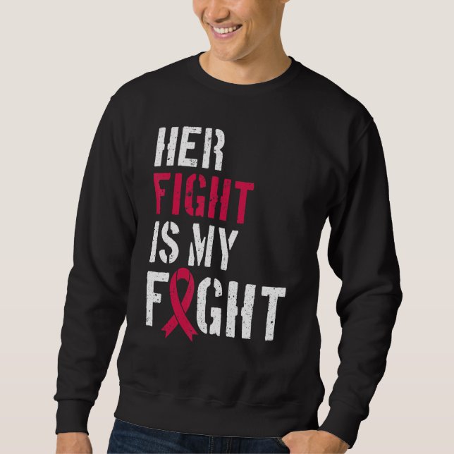 Sweatshirt Leucémie Sensibilisation Son combat est mon soutie (Devant)