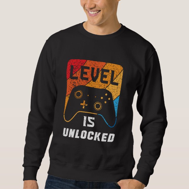 Sweatshirt Level 15 unlocked Retro & Vintage (Devant)