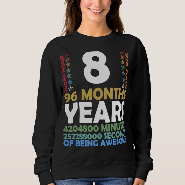 Sweatshirt Level 8 Video Game 8th Birthday Party Ret (Devant)