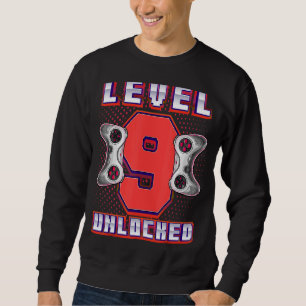 Sweatshirt Level 9 Unlocked Video Game 9th Birthday Gamer Bo