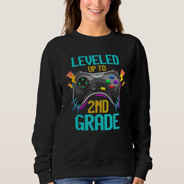 Sweatshirt Leveled Up To 2nd Grade Video Gamer Back To School (Devant)