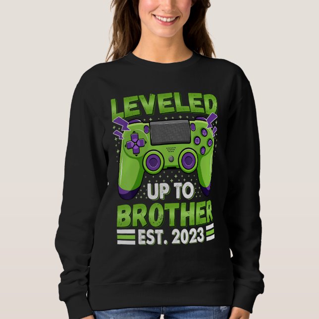 Sweatshirt Leveled Up To Brother 2023 Promoted To Big Bro 202 (Devant)
