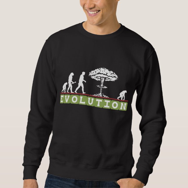 Sweatshirt L'évolution drôle évoluent (Devant)