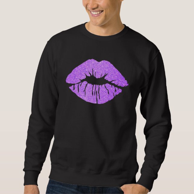 Sweatshirt Lèvres baisées pour femmes Lèvres violettes Lèvres (Devant)