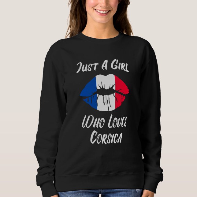 Sweatshirt Lèvres Bouche Amour Drapeau Français Corse (Devant)