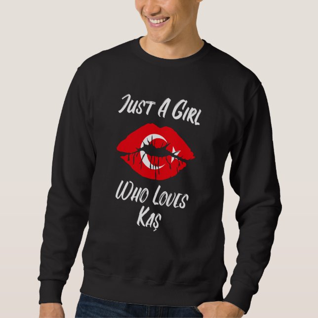 Sweatshirt Lèvres Bouche Amour Drapeau Turc Kas (Devant)