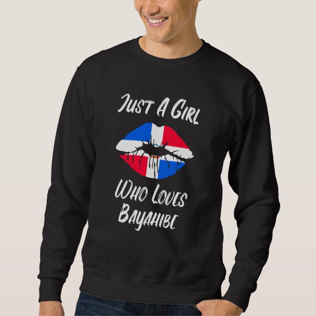 Sweatshirt Lèvres Bouche Amour République Dominicaine Drapeau (Devant)