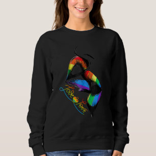 Sweatshirt Lèvres lesbiennes baiser Rainbow L'amour est amour