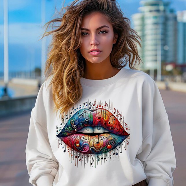 Sweatshirt Lèvres musicales (Créateur téléchargé)