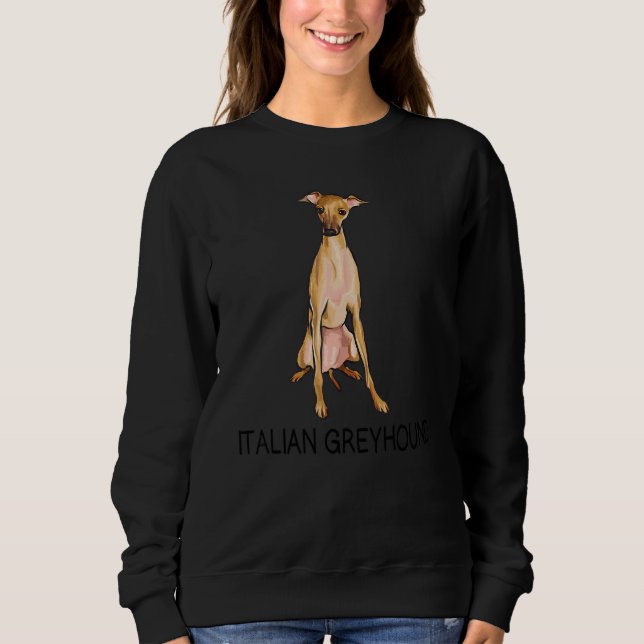 Sweatshirt Lévrier Italien Chien Fou  1 (Devant)