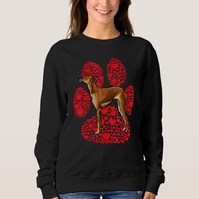 Sweatshirt Lévrier Italien Saint-Valentin Amour de Chien Patt (Devant)
