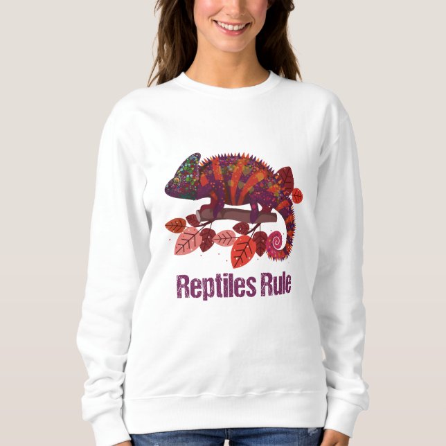 Sweatshirt Lézard d'iguane, femmes de règle de reptiles (Devant)