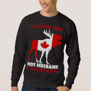 Sweatshirt LgBN I Love Husband Canadian Maple Leaf Animal Can
