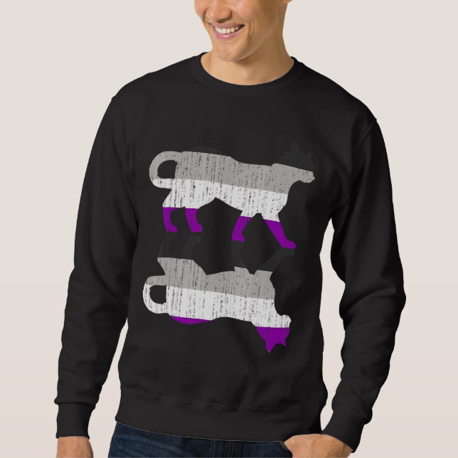 Sweatshirt Lgbt Ace Pride Asexualité Drapeau Animaux Animaux  (Devant)