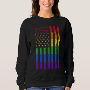 Sweatshirt Lgbt American Flag Pride Rainbow Gay Lesbian Bisex