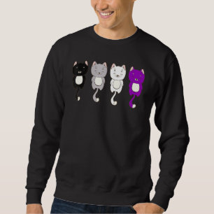 Sweatshirt Lgbt Cute Animal Chats Ace Pride Asexualité Drapea