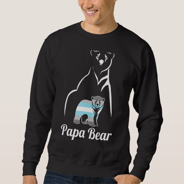 Sweatshirt Lgbt Demiboy Papa Bear Demigender Pride Drapeau (Devant)