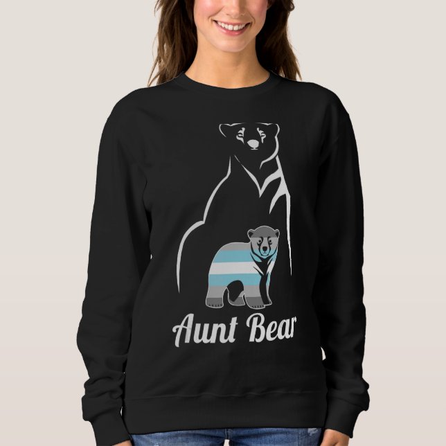Sweatshirt Lgbt Demiboy Tante Bear Demigender Pride Indicateu (Devant)