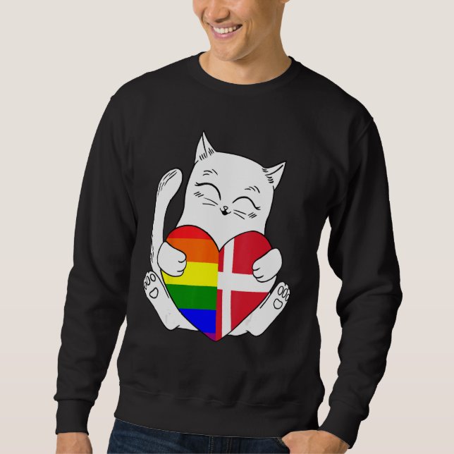 Sweatshirt LGBT Denmark Cat Ally Animal  Pride Supporter (Devant)